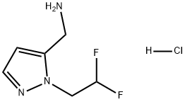 1H-Pyrazole-5-methanamine, 1-(2,2-difluoroethyl)-, hydrochloride (1:1) Structure